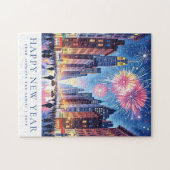 Custom Happy New Year New York City Fireworks ジグソーパズル (横)