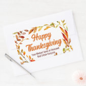 Custom Happy Thanksgiving Autumn Leaves Business 長方形シール (封筒)