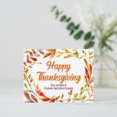 Custom Happy Thanksgiving Autumn Leaves Company ポストカード (スタンド正面)