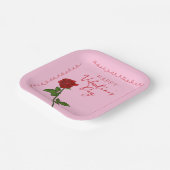 Custom Happy Valentine’s Day Rose  ペーパープレート (傾斜あり)