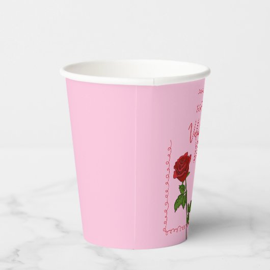 Custom Happy Valentine’s Day Rose  紙コップ (右)