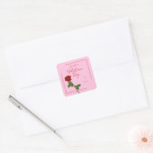 Custom Happy Valentine’s Day Rose Square Sticker スクエアシール (封筒)