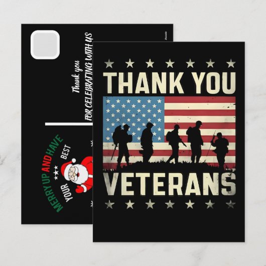 Custom Happy Veterans Day! Thank You Cards 2025 シーズンポストカード (正面/裏面)