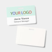 Custom Hard Plastic Name Badge with Metal Clip バッジ (正面＆裏面)