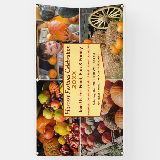 Custom Harvest Festival Celebration Banner 横断幕 (縦)