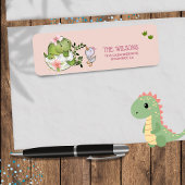 Custom Hatching Dino & Duckling Return Address ラベル
