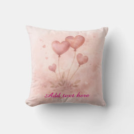 Custom Heart Balloon Throw Pillow クッション