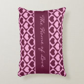 Custom Heart Checkerboard Pattern Bordeaux Pink - アクセントクッション (正面(垂直))