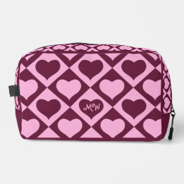 Custom Heart Checkerboard Pattern Bordeaux Pink -  ドップキット