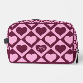 Custom Heart Checkerboard Pattern Bordeaux Pink -  ドップキット