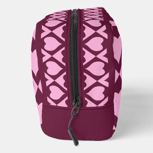 Custom Heart Checkerboard Pattern Bordeaux Pink -  ドップキット (右)