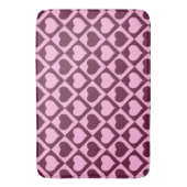 Custom Heart Checkerboard Pattern Bordeaux Pink -  バスマット (正面縦)