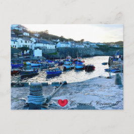 Custom Heart Coverack Harbour Dusk Cornwall Photo シーズンポストカード