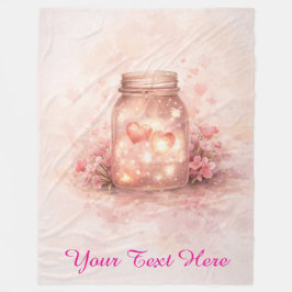 Custom Heart Jar Blanket - Romantic Gift フリースブランケット