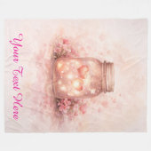 Custom Heart Jar Blanket - Romantic Gift フリースブランケット (正面(横))