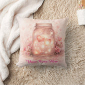 Custom Heart Jar Square Pillow クッション (ブランケット)