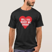 Custom Heart Men’s T-Shirt – marry me, proposal Tシャツ (正面)