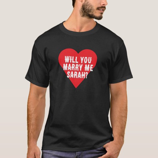 Custom Heart Men’s T-Shirt – marry me, proposal Tシャツ (正面)