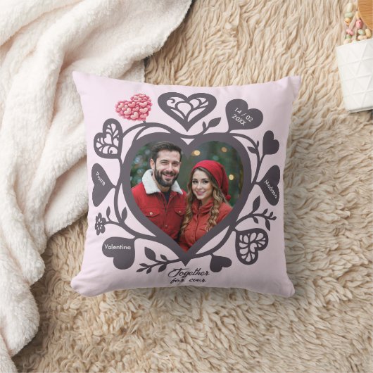 Custom Heart Photo Romantic クッション (ブランケット)
