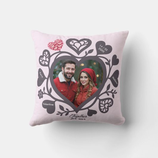 Custom Heart Photo Romantic  クッション (裏面)