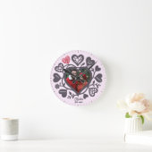 Custom Heart Photo Romantic Wall Clock ラウンド壁時計 (ホーム)