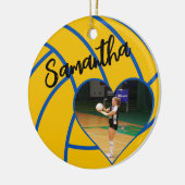 Custom Heart Photo Senior Volleyball Player セラミックオーナメント (左)