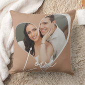 Custom Heart Shape Photo Throw Pillow クッション (ブランケット)