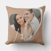 Custom Heart Shape Photo Throw Pillow クッション (正面)