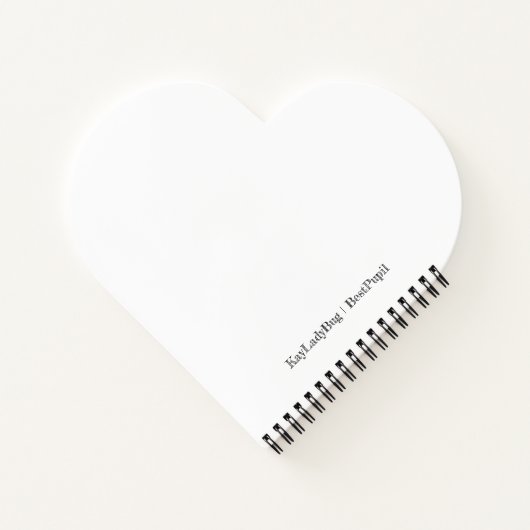 Custom Heart Shaped Spiral Bound Notebook ノートブック (裏面)