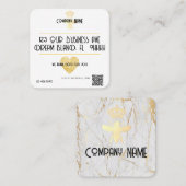 Custom HEART Thank GOD For YOU Small Business Logo スクエア名刺 (正面/裏面)