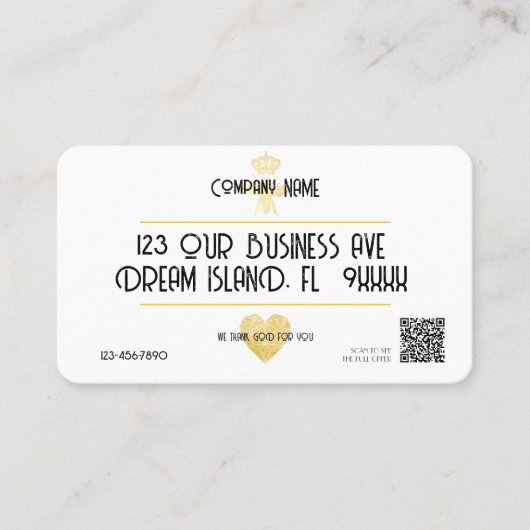 Custom HEART Thank GOD For YOU Small Business Logo 名刺 (正面)