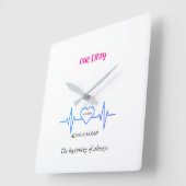 Custom Heartbeat Wall Clock - Personalized Anniver スクエア壁時計 (傾斜)