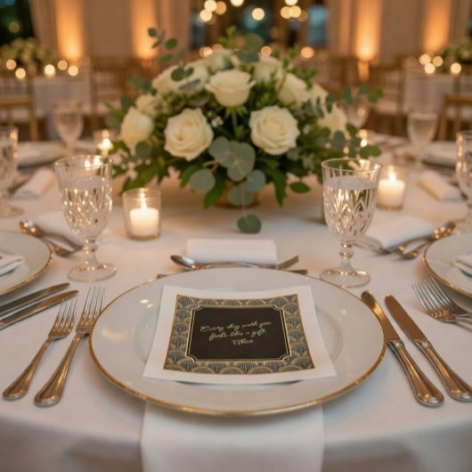 Custom Heartfelt Love Note Wedding Napkins スタンダードカクテルナプキン