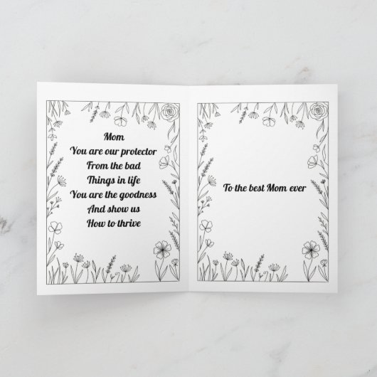 Custom Heartfelt Mother's Day Poem Card. カード (内部)