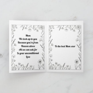Custom Heartfelt Mother's Day Poem Card カード