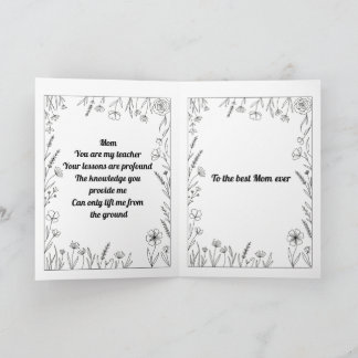 Custom Heartfelt Mother's Day Poem Card カード