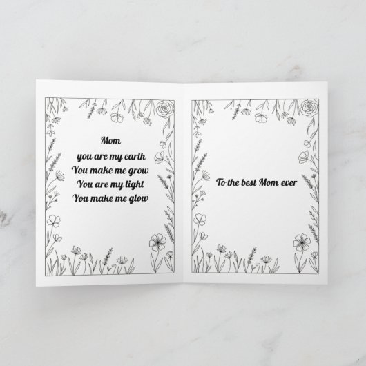 Custom Heartfelt Mother's Day Poem Card カード (内部)