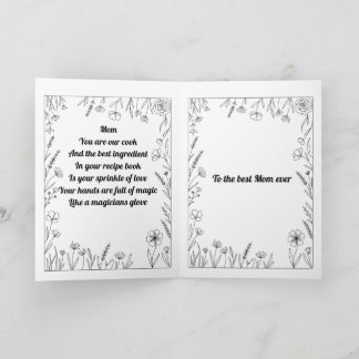 Custom Heartfelt Mother's Day Poem Card. カード