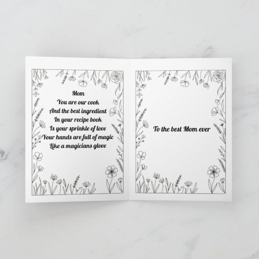 Custom Heartfelt Mother's Day Poem Card. カード (内部)