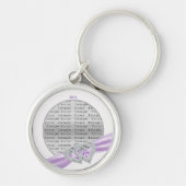 Custom Hearts Lavender Ribbon Key Chain キーホルダー (正面)