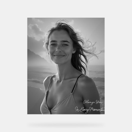 Custom Her Portrait – Simple Photo Gift for Her アクリルサイン (正面)