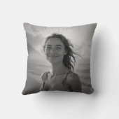 Custom Her Portrait – Simple Photo Gift for Her クッション (裏面)