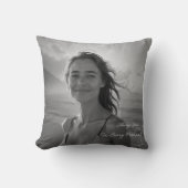 Custom Her Portrait – Simple Photo Gift for Her クッション (正面)
