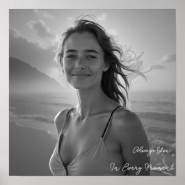 Custom Her Portrait – Simple Photo Gift for Her ポスター