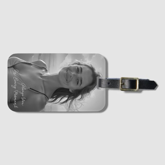 Custom Her Portrait – Simple Photo Gift for Her ラゲッジタグ (正面横)
