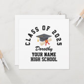 Custom high school graduation party カード (正面/裏面インサイチュ)