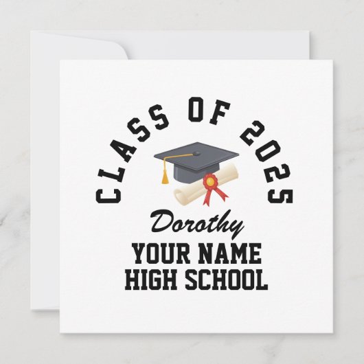 Custom high school graduation party カード (正面)