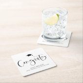 Custom High School Or College Graduation Napkin スクエアペーパーコースター (インサイチュ)