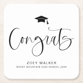 Custom High School Or College Graduation Napkin スクエアペーパーコースター