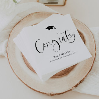 Custom High School Or College Graduation Napkin スタンダードカクテルナプキン